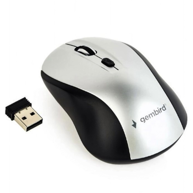 Беспроводная мышка Gembird MUSW-4B-02-BS 1600 DPI, Black-Silver - изображение 1