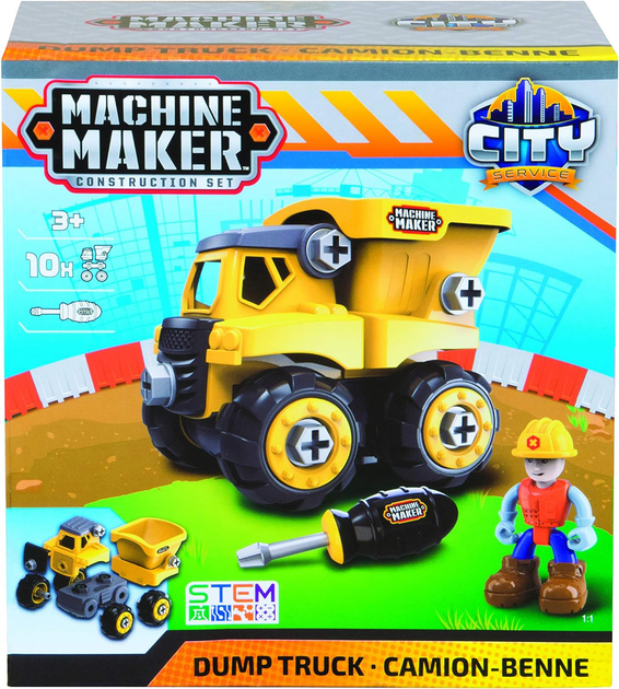 Будівельна вантажівка для складання Nikko Machine Maker з фігуркою (0194029400115) - зображення 1