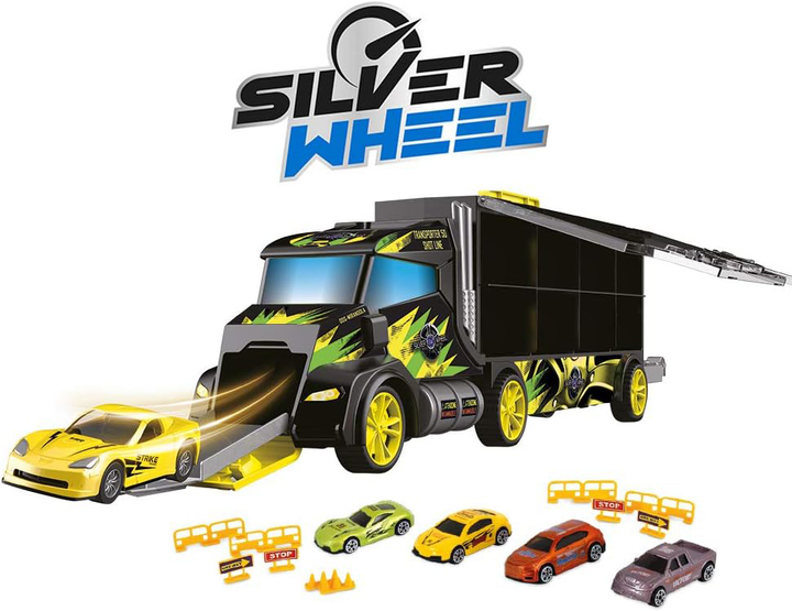 Transporter samochodowy ODS Silver Wheel z autkami i akcesoriami 50 cm (8017293414126) - obraz 2