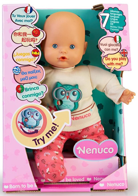 Lalka bobas Nenuco Interactive Baby Doll that Speaks Seven Languages 30 cm (8056379163022) - obraz 1