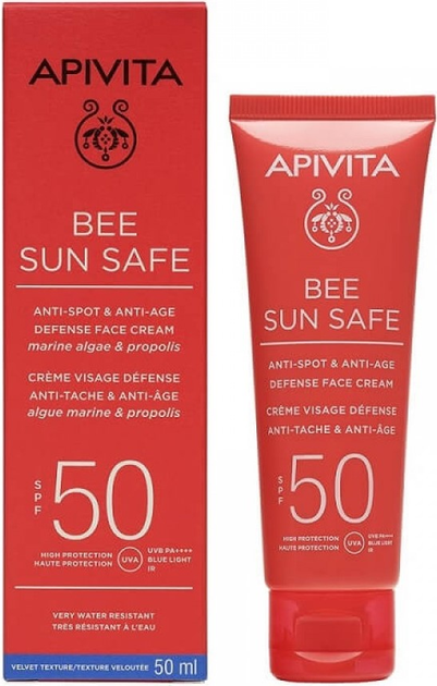 Сонцезахисний крем для обличчя Apivita Bee Sun Safe Anti-Spot & Anti-Age Defense SPF 50 50 мл (5201279100575) - зображення 2