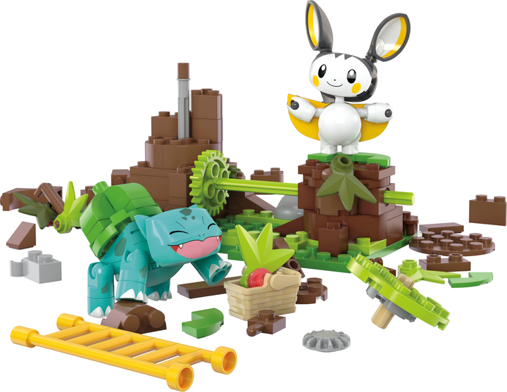 Klocki konstrukcyjne Mega Pokemon Zaczarowany las Emolgi i Bulbasaura 194 elementy (0194735190751) - obraz 3