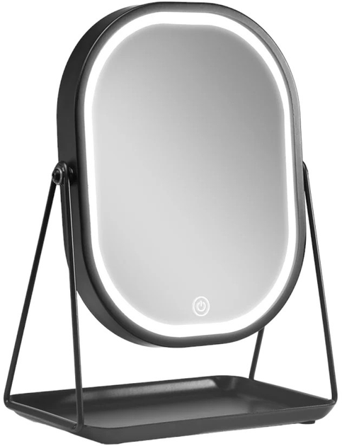 Дзеркало косметичне Gillian Jones Mirror With Led Light and Tray Black (5713982011470) - зображення 1