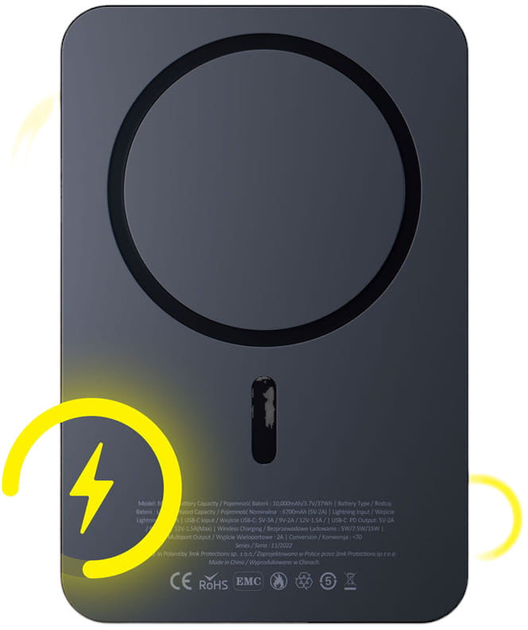 УМБ 3MK MagSynergy 10000 mAh USB-C/Lightning Black (5903108497381) - зображення 3