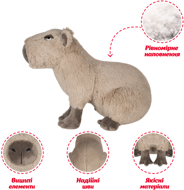 Подарочная игрушка Inka Toys Капибара 14х34х22 см (4820266221461) - Фото 5 Подарочная игрушка Inka Toys Капибара 14х34х22 см (4820266221461) - изображение 5