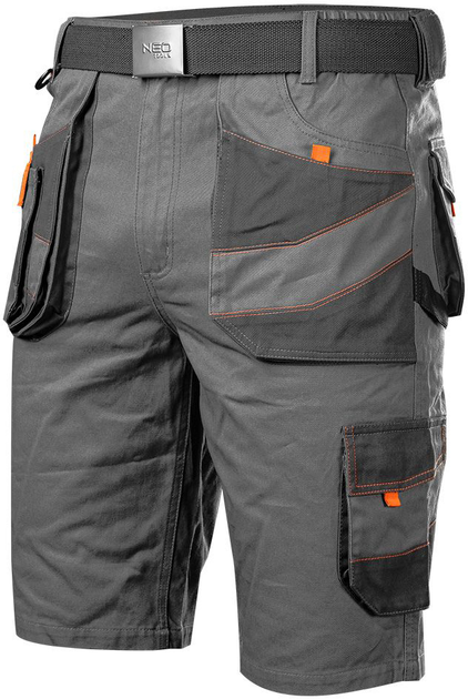 Шорти робочі NEO Tools Cotton Slim 81-331 L Сірі (5907558453249) - зображення 1