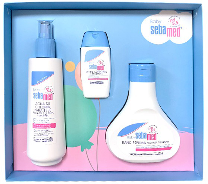 Дитячий набір Sebamed Baby Cofre Regalo Lech Піна для ванни 200 мл + Одеколон 250 мл + Молочко для тіла 50 мл (8425091200535) - зображення 2