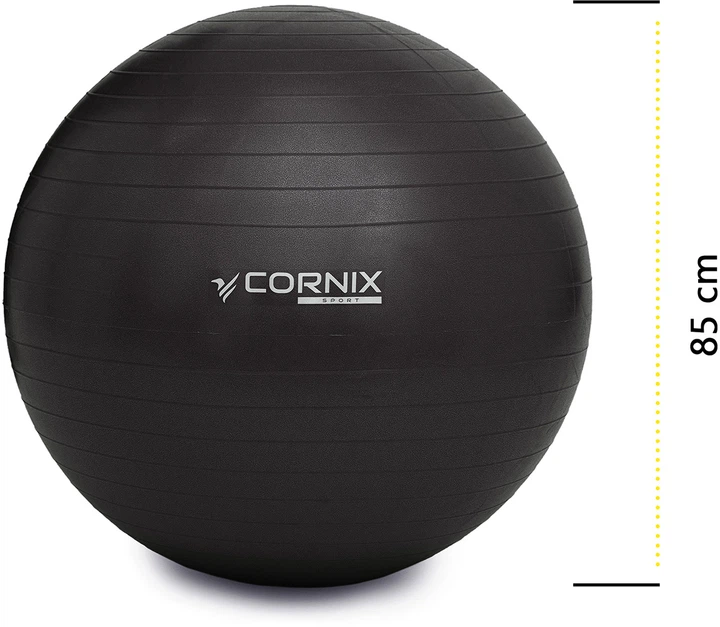 Мяч для фитнеса (фитбол) Cornix 85 см Anti-Burst XR-0260 Черный - изображение 11