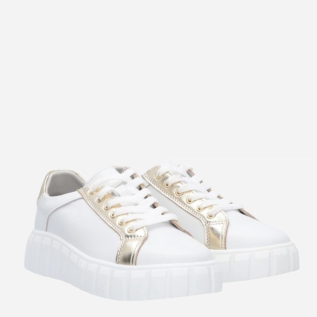 Sneakersy damskie skórzane Venezia F3033 36 23.7 cm Biały/Złoty (5906140415795) - obraz 4