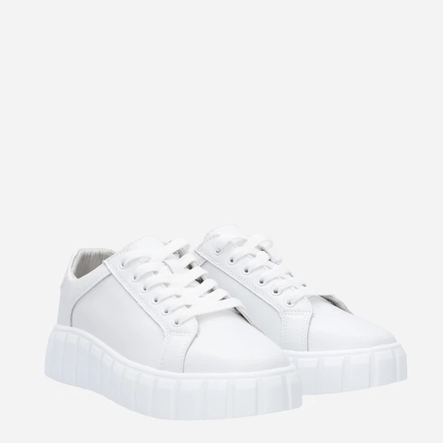 Sneakersy damskie skórzane Venezia F3033 38 25 cm Biały/Złoty (5906140415849) - obraz 9