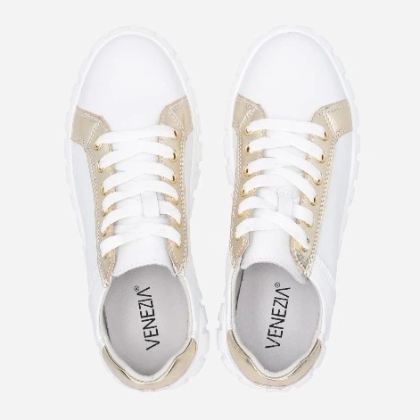 Жіночі кеди низькі Venezia F3033 40 26.4 см Білий/Золотистий (5906140415863) - зображення 5