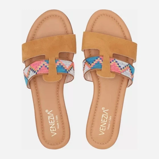 Klapki damskie eleganckie skórzane Venezia 13148 CA-T 37 24.2 cm Brązowe (5906140413876) - obraz 5