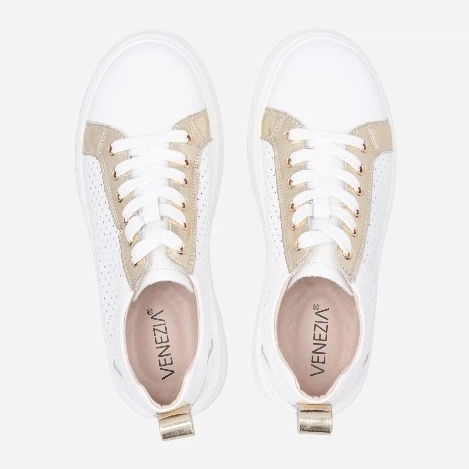 Жіночі снікери Venezia HA-019 38 25 см Білі (5906140377796) - зображення 5