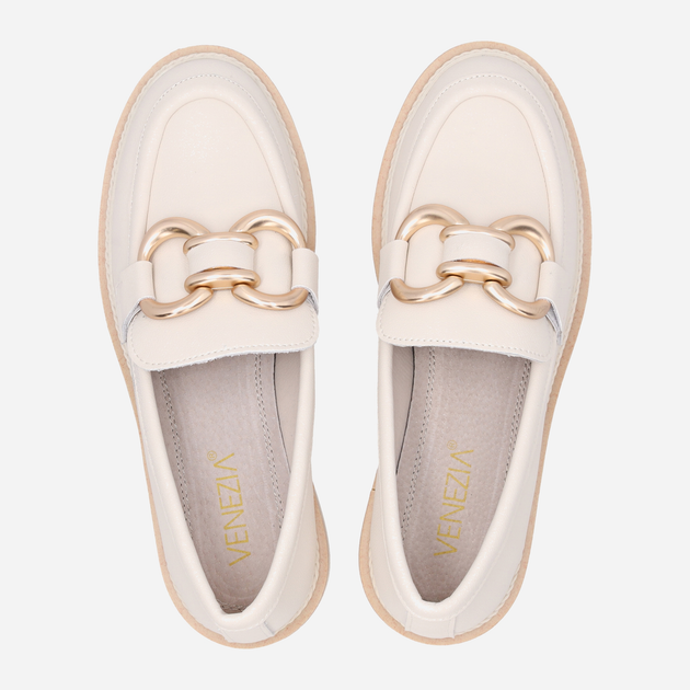 Loafersy damskie skórzane Venezia HA-026 37 24.2 cm Beżowe (5906140382967) - obraz 5