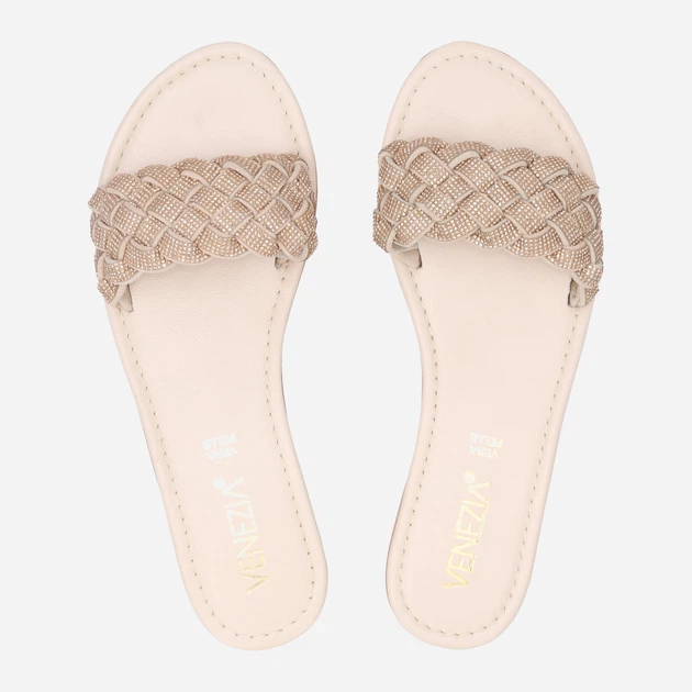 Klapki damskie eleganckie skórzane Venezia SOFIA9 PEL 38 25 cm Beżowe (5906140461211) - obraz 5