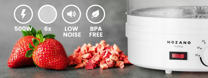 Сушарка, дегідратор Mozano Food Dehydrator 500 Вт White Польща - изображение 5