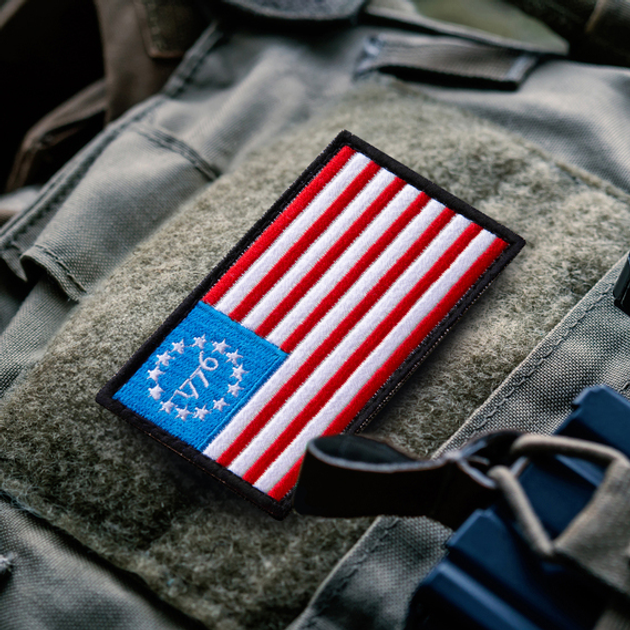 Набор шевронов на липучке IDEIA Флаг США 5 х 8 см 2 шт Красный (4820227287222) - изображение 2