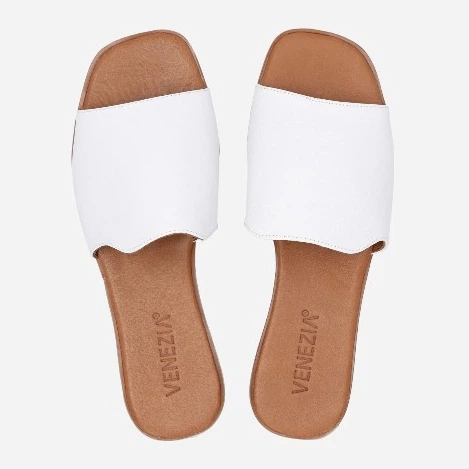 Klapki damskie eleganckie skórzane Venezia 13169 101 36 23.7 cm Białe (5906140318324) - obraz 5