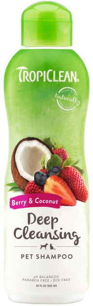 Шампунь TropiClean Berry & Coconut глибоке очищення для собак та котів (0645095202498) - зображення 1