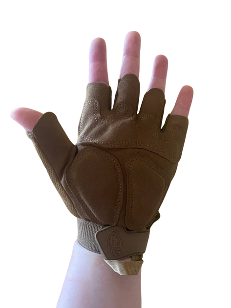 Рукавички тактичні KOMBAT UK Alpha Fingerless Tactical Gloves койот L (kb-aftg-coy-l) - Фото 6 Рукавички тактичні KOMBAT UK Alpha Fingerless Tactical Gloves койот L (kb-aftg-coy-l) - зображення 6