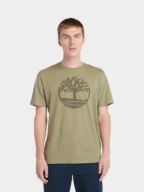 T-shirt męski bawełniany Timberland TB0A2C2R M Khaki (194902949090) - obraz 1