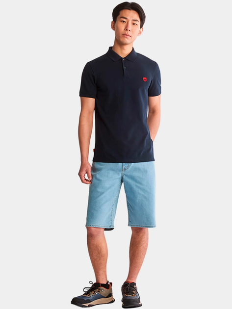 Koszulka polo męska Timberland TB0A2DJE S Niebieska (196009192317) - obraz 3