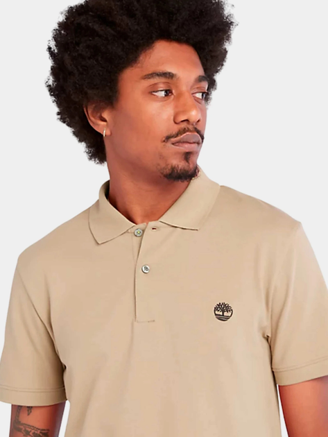 Koszulka polo męska Timberland TB0A2DJE S Beżowa (194902941155) - obraz 4