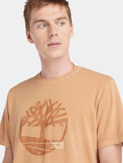 T-shirt męski bawełniany Timberland TB0A5UEK L Beżowy (194903977542) - obraz 4