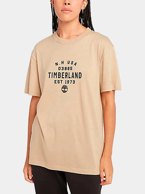 T-shirt męski bawełniany Timberland TB0A5UF7 S Beżowy (194903902681) - obraz 1