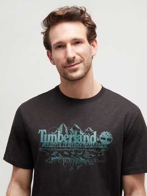 Футболка бавовняна довга чоловіча Timberland TB0A5UFU L Чорна (194903902650) - зображення 4