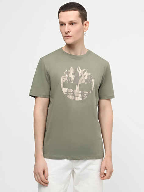 T-shirt męski bawełniany Timberland TB0A5UP3 XXL Khaki (194902996162) - obraz 1