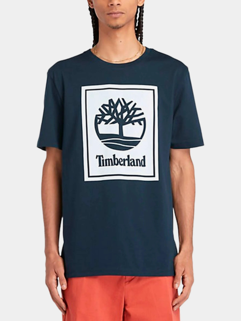 T-shirt męski bawełniany Timberland TB0A5WQQ S Niebieski (194902954094) - obraz 1