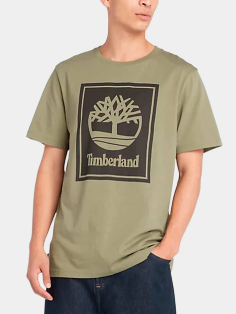 T-shirt męski bawełniany Timberland TB0A5WQQ XL Khaki (194902955893) - obraz 1