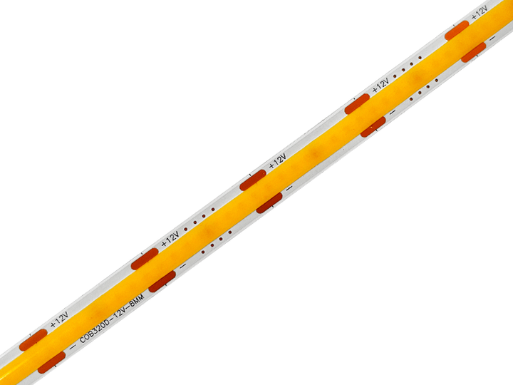 Светодиодная лента 1 м COB/FCOB 320 LED 12В 8Вт/м IP20 3000К теплый белый - изображение 4