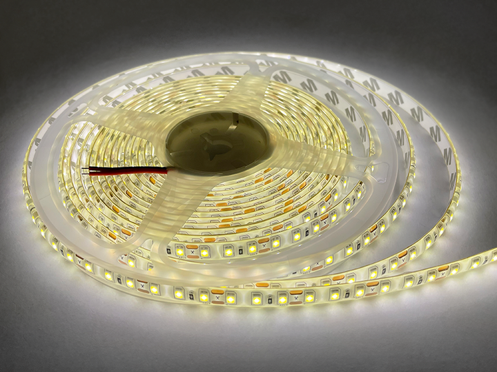 Світлодіодна стрічка 1 м SMD3528 120 LED 12В 9.6Вт/м IP65 2700-3500К теплий білий - зображення 2