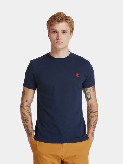 T-shirt męski bawełniany Timberland TB0A2BPR M Granatowy (193392791677) - obraz 1