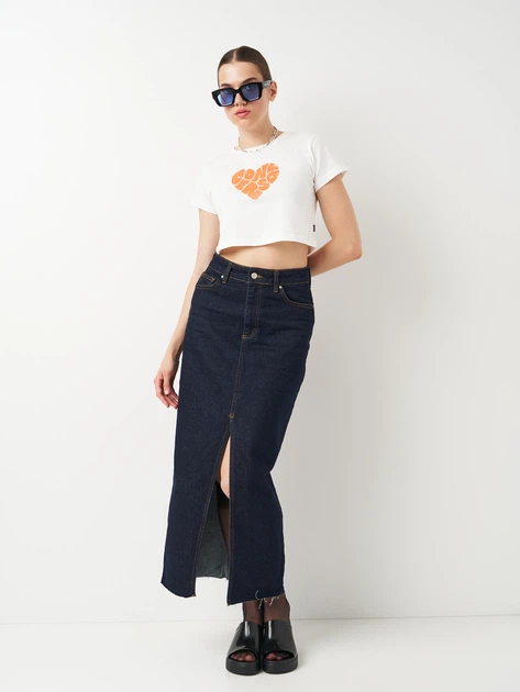 Футболка хлопковая женская Converse Colorful Heart Tee White 10026369-102 L Белая (194434899634) - изображение 2