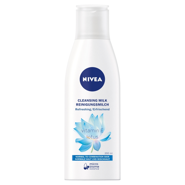 Очищуючее молочко для обличчя Nivea освіжаюче для нормальної та комбінованої шкіри 200 мл (4005808195145) - зображення 1