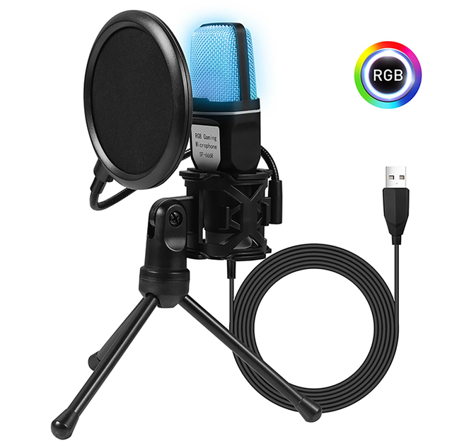 Мікрофон SF666R USB з RGB-підсвічуванням - Фото 7 Мікрофон SF666R USB з RGB-підсвічуванням - зображення 7
