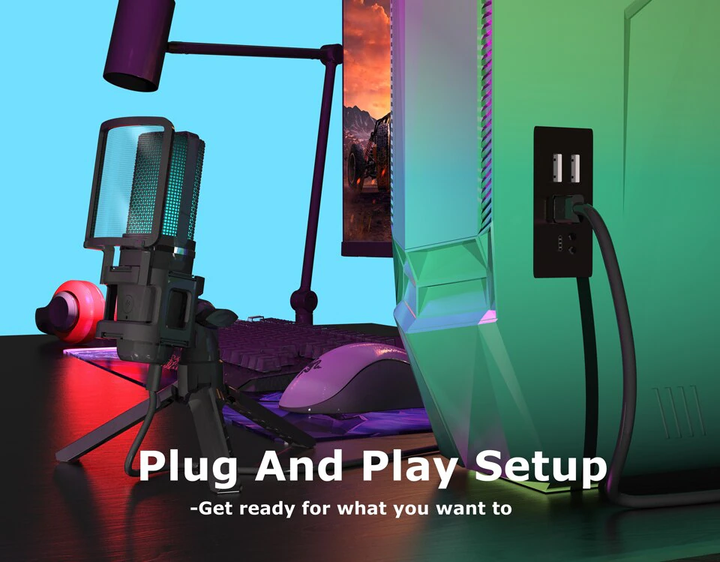 Микрофон Zealsound A68 USB с RGB-подсветкой - изображение 4