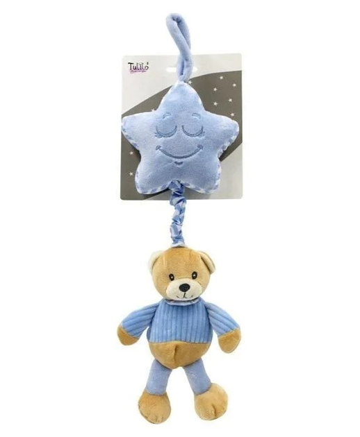 Іграшка-підвіска для коляскиTulilo Music Box Teddy Bear Блакитний 38 см (5904209890255) - зображення 1