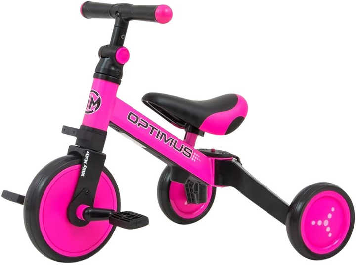 Триколісний велосипед Milly Mally Optimus 3 in 1 Рожевий (5901761125085) - зображення 1