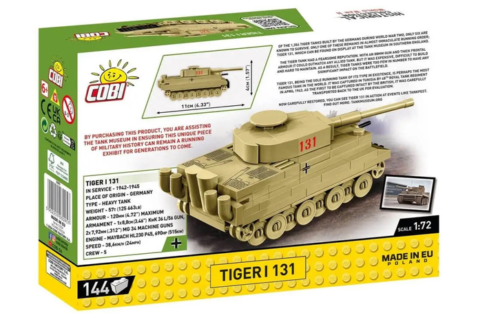 Конструктор Cobi Historical Collection WWII Tiger I 131 144 деталі (5902251030957) - зображення 2