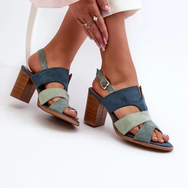 Sandały damskie na słupku Qutima 36 Granatowe (5905677182965) - obraz 5