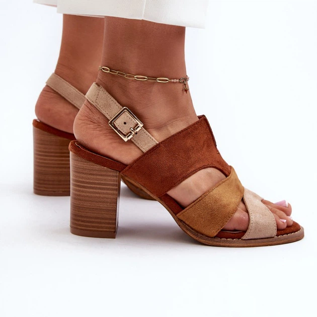 Sandały damskie na słupku Qutima 37 Brązowe (5905677182910) - obraz 6