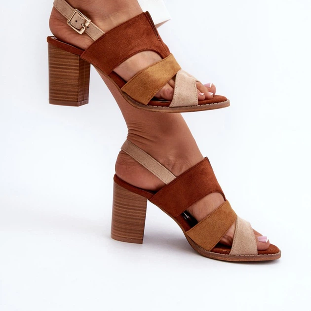 Sandały damskie na słupku Qutima 40 Brązowe (5905677182941) - obraz 8