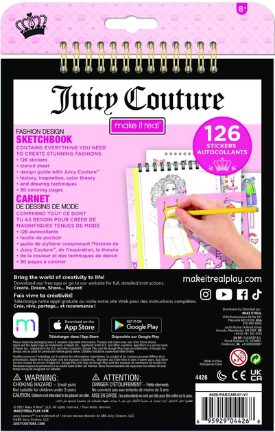 Набір для творчості  Make It Real  Скетчбук Juicy Couture Fashion (0695929044268) - зображення 2
