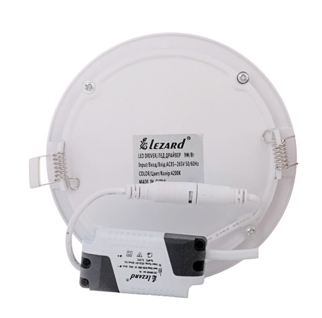 LED Панель врізна кругла 9W 4200К 710Lm Ø145/Ø132мм 442RRP-09 Лезард - Фото 2 LED Панель врізна кругла 9W 4200К 710Lm Ø145/Ø132мм 442RRP-09 Лезард - зображення 2