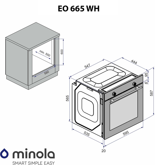 Духова шафа Minola EO 665 WH - зображення 14