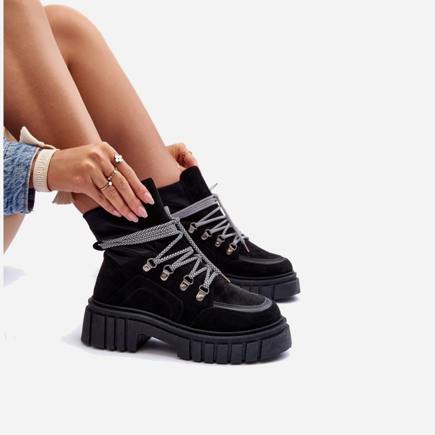 Жіночі черевики високі Acorn 39 Чорні (5905677884043) - зображення 2